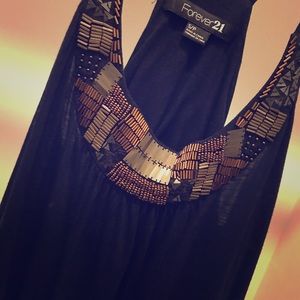 Navy Tank with copper beading..